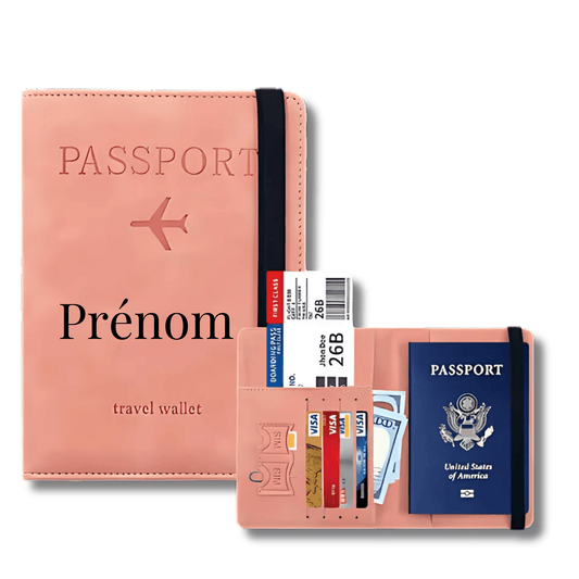 Porte Passeport et Étiquettes en Simili Cuir | Différents Coloris à Personnaliser