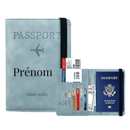 Porte Passeport et Étiquettes en Simili Cuir | Différents Coloris à Personnaliser